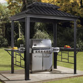 Arlmont & Co. Elisia Black Curtains for Sanibel Gazebo, Polyester